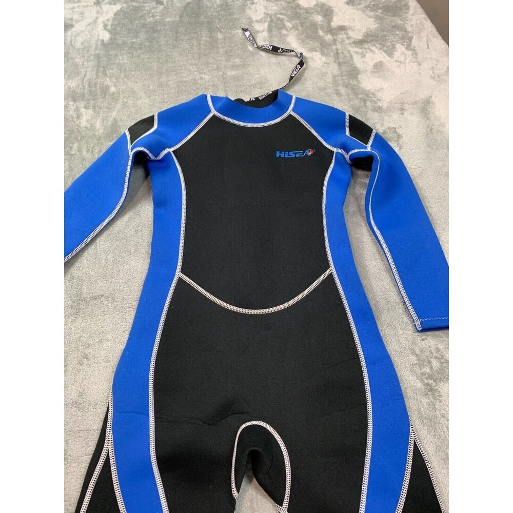 HiSea Wetsuit Girls 12 Blue/Black Zippered Long Sleeve Diving Swimsuit Quick Dry - Picture 7 of 8